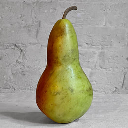 Carrara Marble Large Green & Red Pear