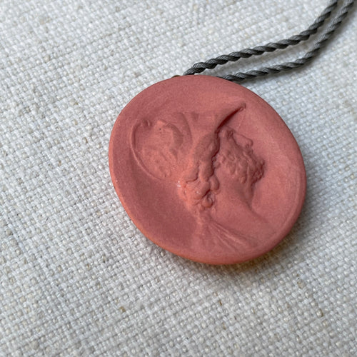 Soldier Pendant Necklace in Coral