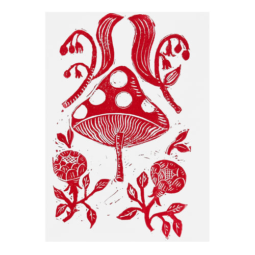 Block Printed Mushrooms Folder