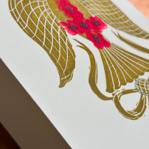 Block Printed Santo Spirito Folded Card