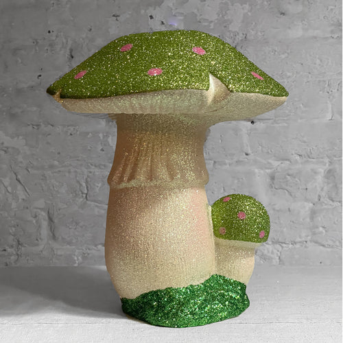 Double Glitter Mushroom in Chartreuse