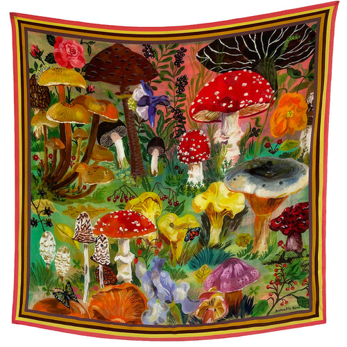 "Mushrooms" Silk Scarf