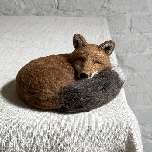Needle Felted Sleeping Fox