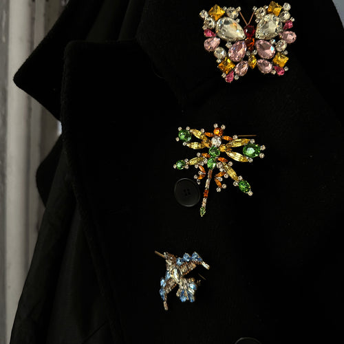 Crystal Hummingbird Brooch