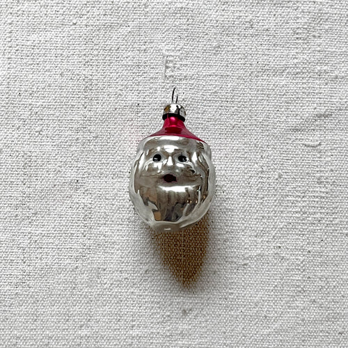 Mini Two-Sided Santa Head Ornament