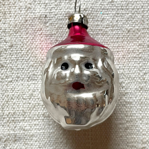 Mini Two-Sided Santa Head Ornament
