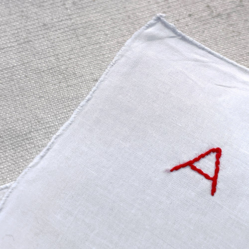 Embroidered Scarlette Amour Handkerchief