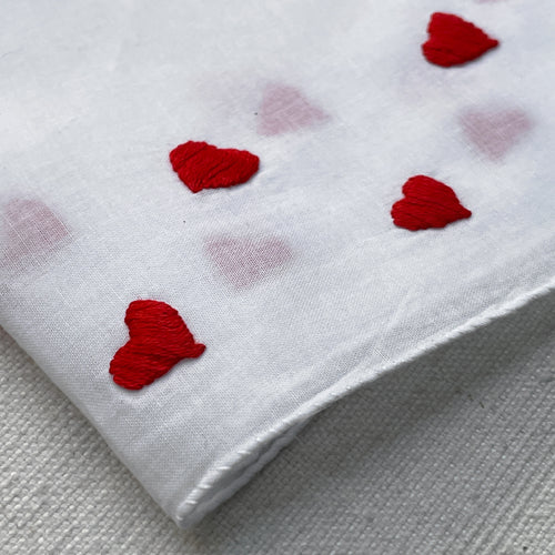 Embroidered Scarlette Valentine Handkerchief