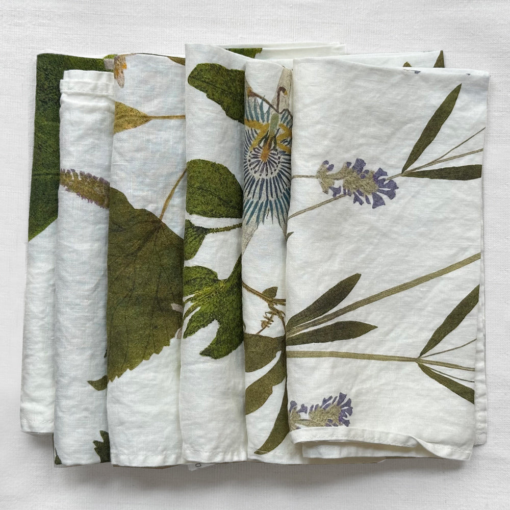 Summerill & Bishop Infusion Tisane Herbs Linen Napkin Set of 4
