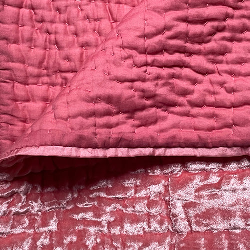 Silk Velvet Throw in Sorbet Pink
