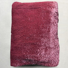 Metril Silk Velvet Embroidered Quilt in 193 Red