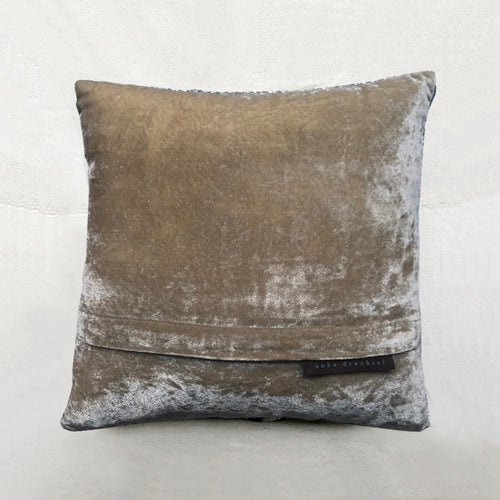 Luxus Silk Velvet Cushion in Platinum SIlver