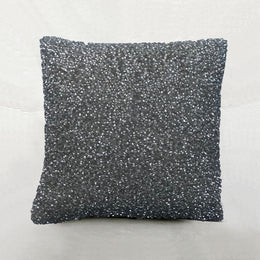 Luxus Silk Velvet Cushion in Platinum SIlver