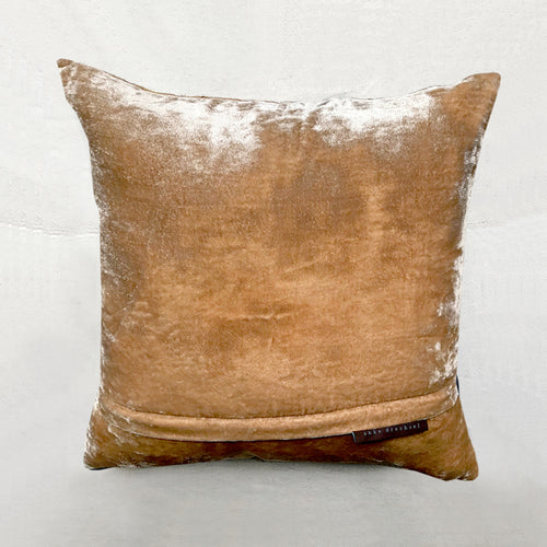 Czarina Silk Velvet Cushion in Taupe