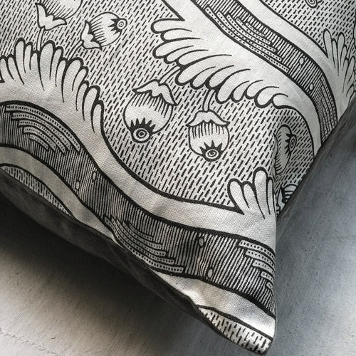 Large Grenades Pillow (No. 2B) with Linen Backing