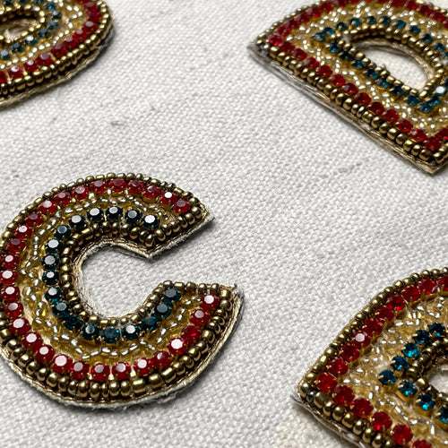 Jeweled Red, Yellow, & Blue Stick On Letter Patches - John Derian Company  Inc