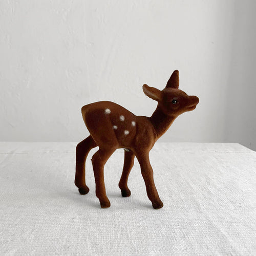 Ino Schaller Small Flocked Deer in Brown with Dots