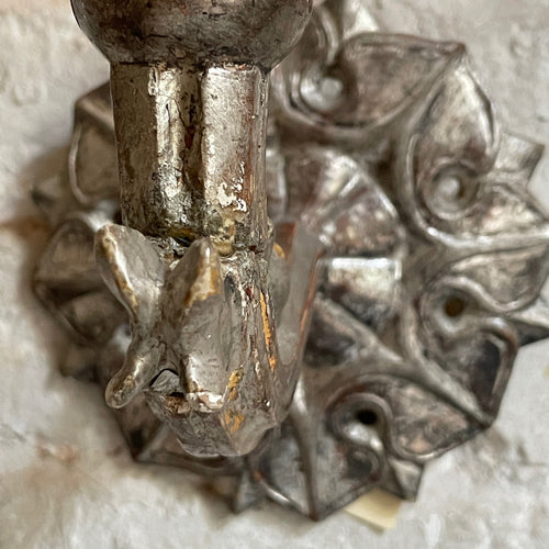 19th Century Silver Gold Leafed Austrian Sconce Pair