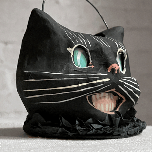 Mischievous Cat Candy Bucket in Black