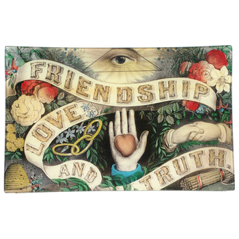 Friendship Love Truth handmade decoupage letter tray 