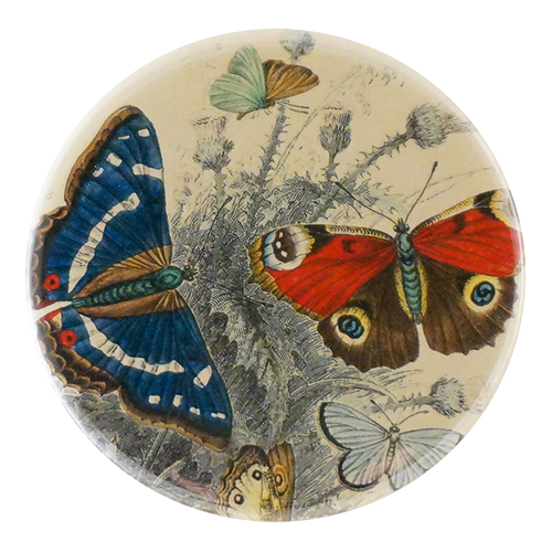 Butterflies available as a pocket mirror, magnet, button pin or bottle opener