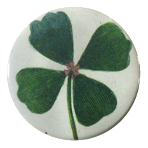 Clover handmade decoupage available is a pocket mirror, magnet, button pin and bottle opener 