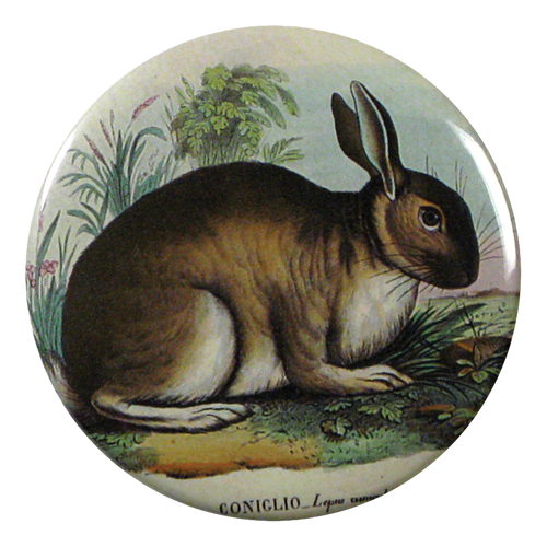 Rabbit available as Pocket Mirror, Magnet, Button Pin or Bottle Opener