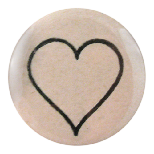 Line Heart handmade decoupage available as a pocket mirror, button pin or bottle opener