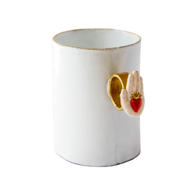 Serena Carone Heart on Hand Ring Cup