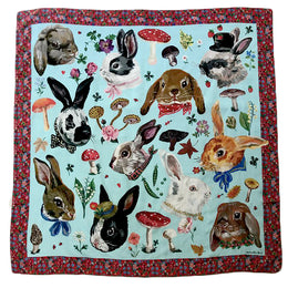 "Heads of Rabbits" Silk Scarf