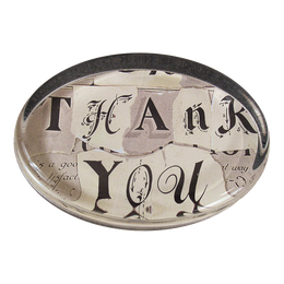 Thank you oval paperweight made by handmade decoupage 