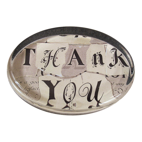 Thank you oval paperweight made by handmade decoupage 