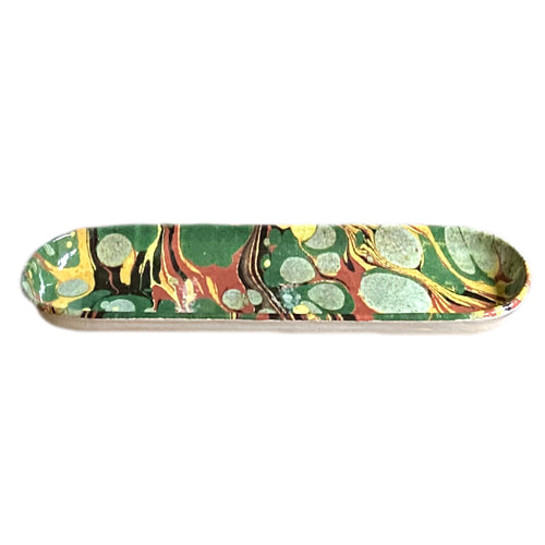 Green Yellow & Red Marble Pencil Platter
