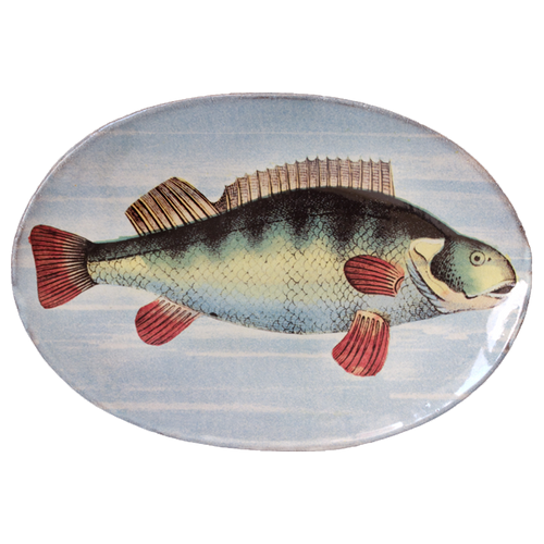 Painted Fish D Oval Plate
