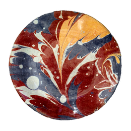 Red Blue & Yellow Marble Plate
