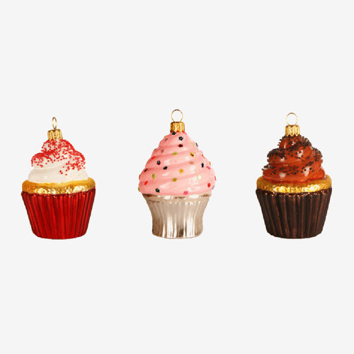 Set of 3 Cupcakes Ornaments