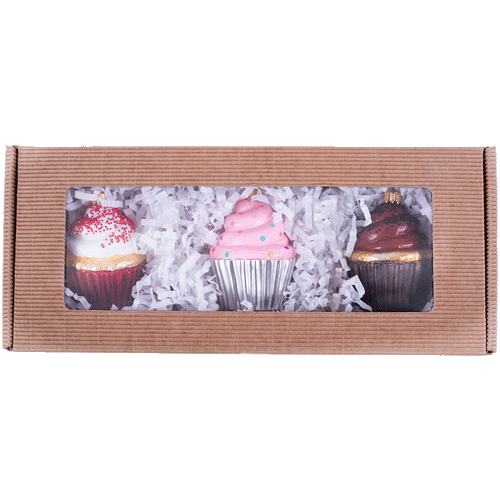 Set of 3 Cupcakes Ornaments