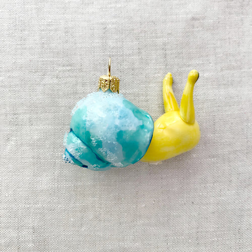 Snail with Blue Shell Ornament