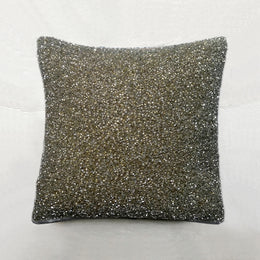 Luxus Silk Velvet Cushion in Platinum Gold & Silver