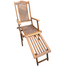 Antique Caned Deck Chair